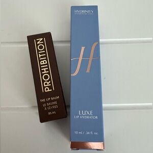 HYDRINITY LUXE Lip Hydrator & PROHIBITION Lip Balm Lip Product LOT X 2 BRAND NEW